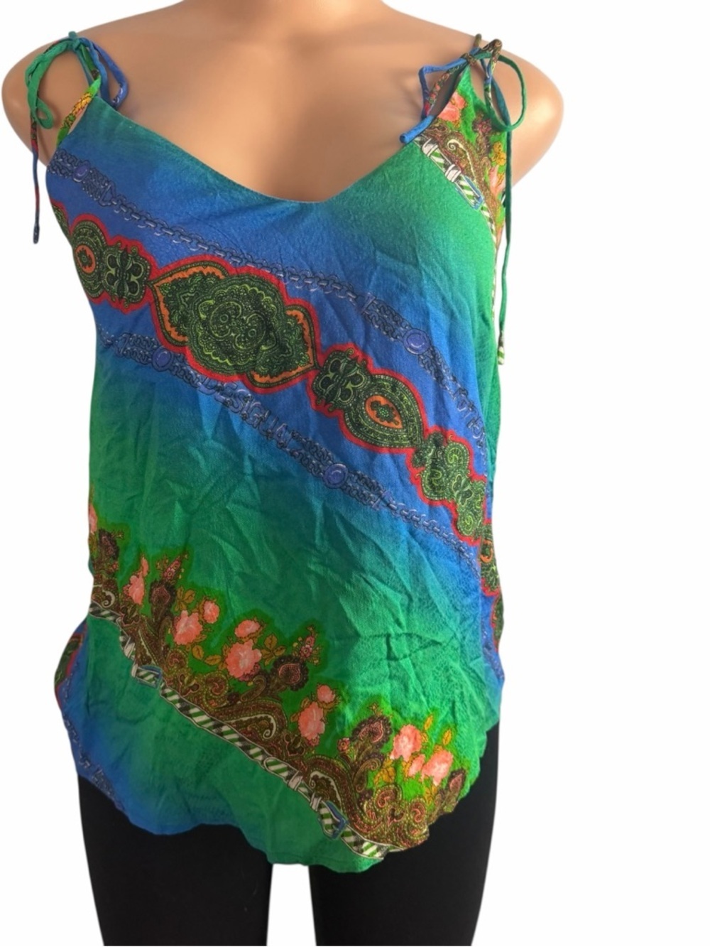 3/$30 ☀️ Desigual Blue and Green Multicolor Blouse